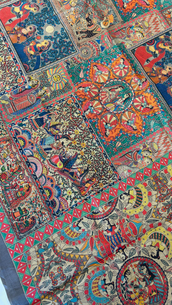 Mithila Art Printed Fancy Cotton Sarees