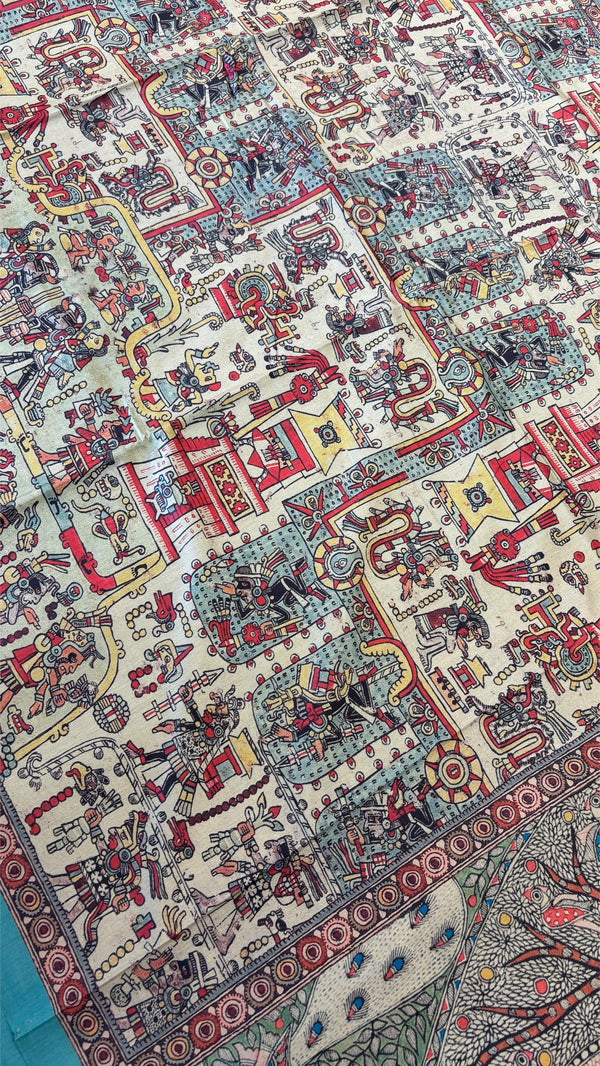 Mithila Art Printed Fancy Cotton Saree