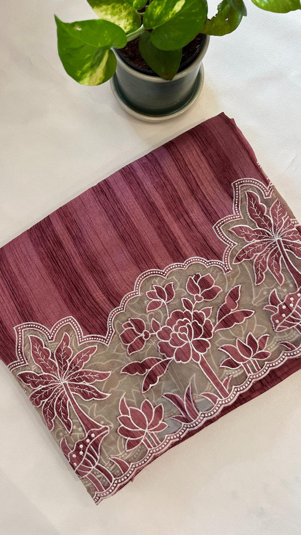 KeechaTussar with Organza Border