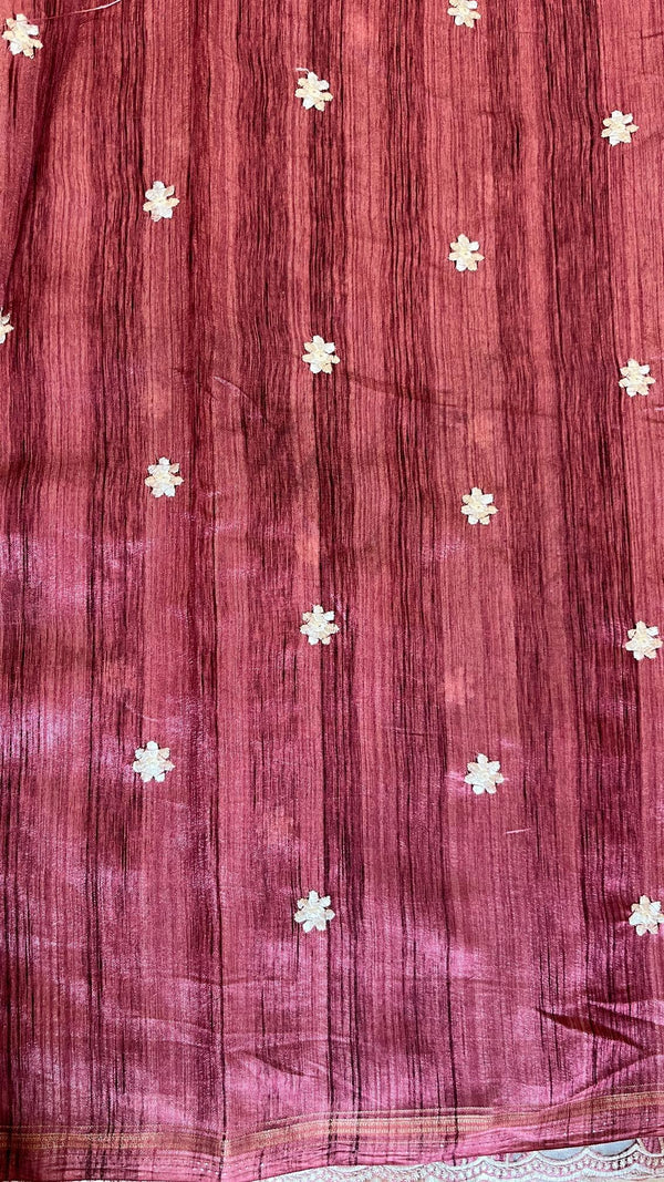 KeechaTussar with Organza Border