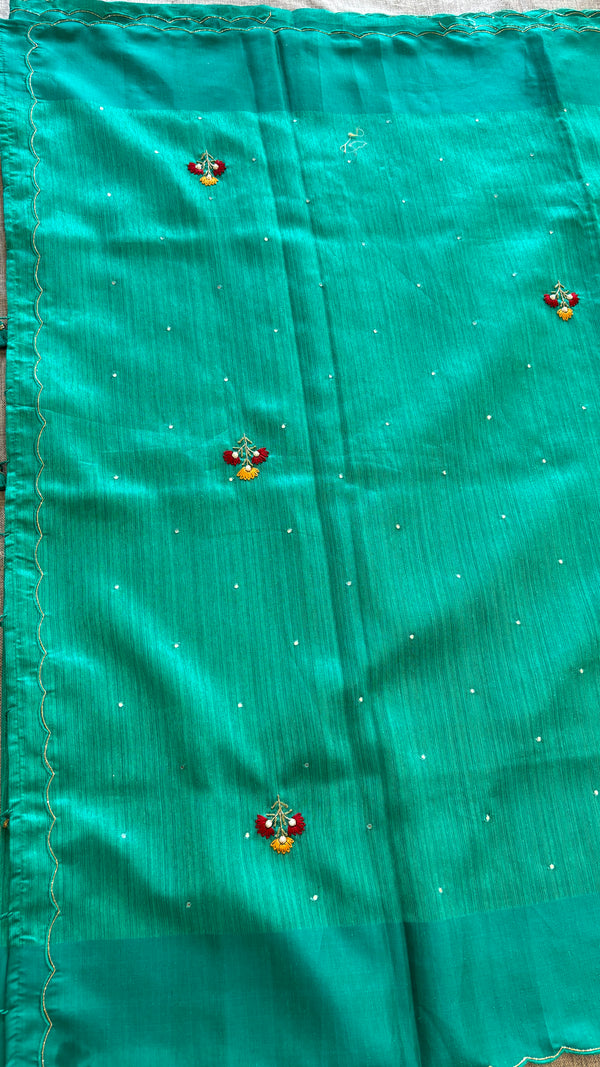 RAW GREEN SILK - BULLIAN FRENCHKNOT
