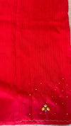 RAW GREEN SILK SAREE WITH BULLIAN FRENCH KNOT