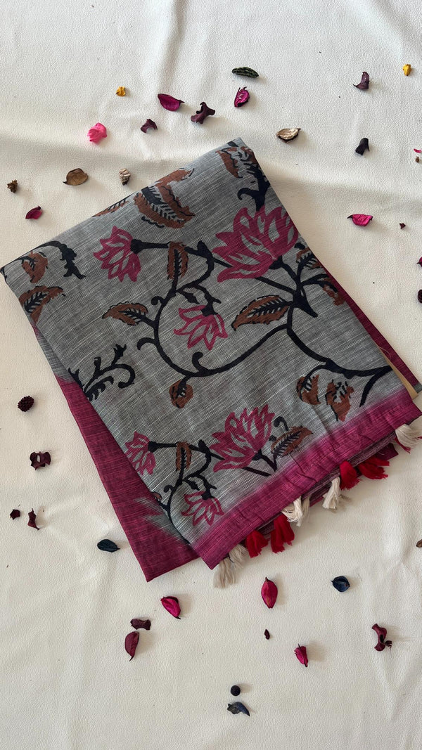 Linen Cotton Saree