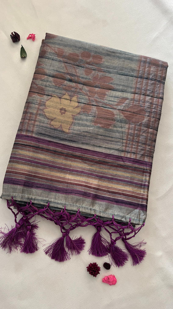 Kosha Silk Saree with Rosegold Zari