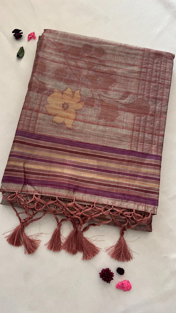 Kosha Silk Saree with Rosegold Zari