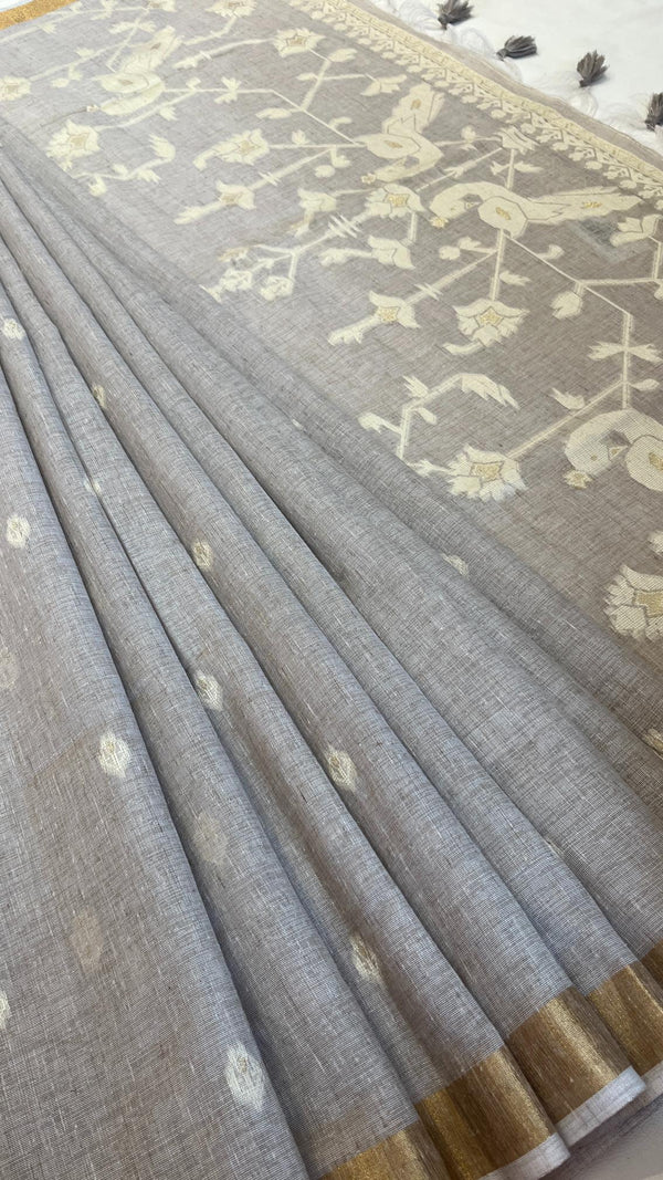 Jute Linen Cotton Saree