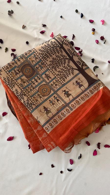 CHAPPA TISSUE TUSSAR SAREE