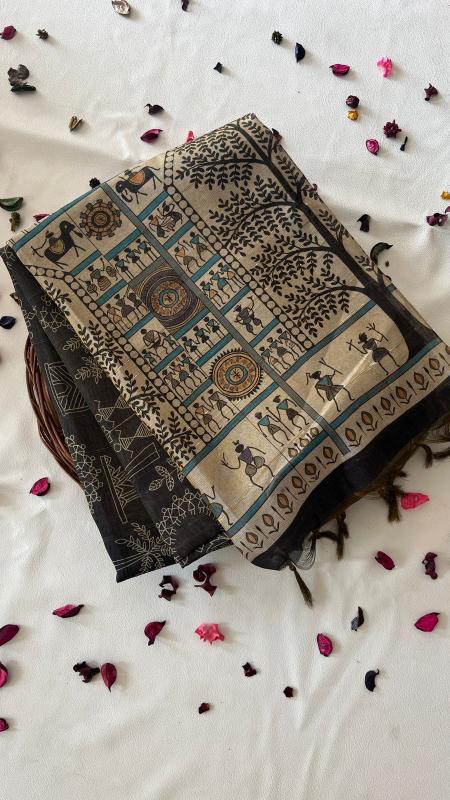 CHAPPA TISSUE TUSSAR SAREE