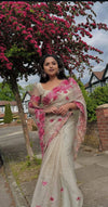 Organza with Floral Border