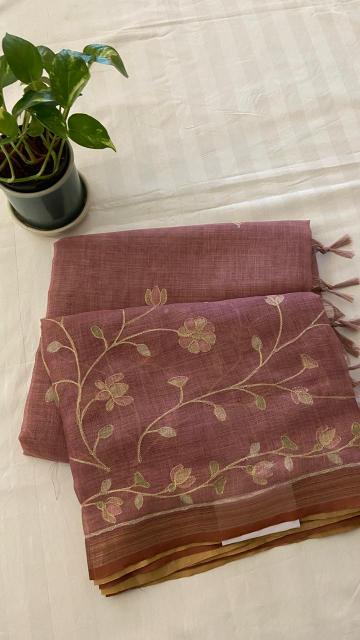 LINEN TISSUE SAREE