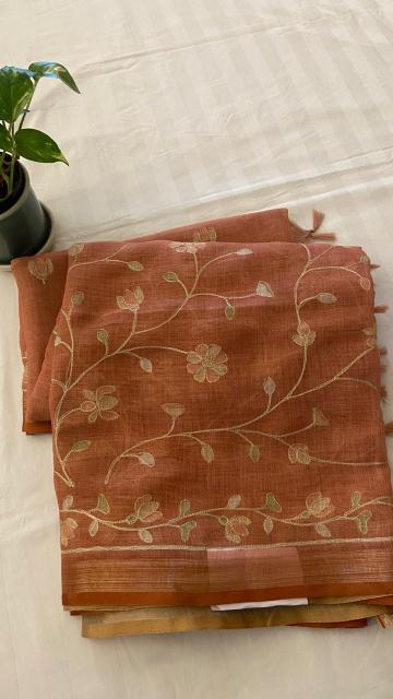 LINEN TISSUE SAREE