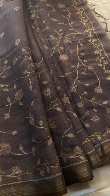 LINEN TISSUE SAREE