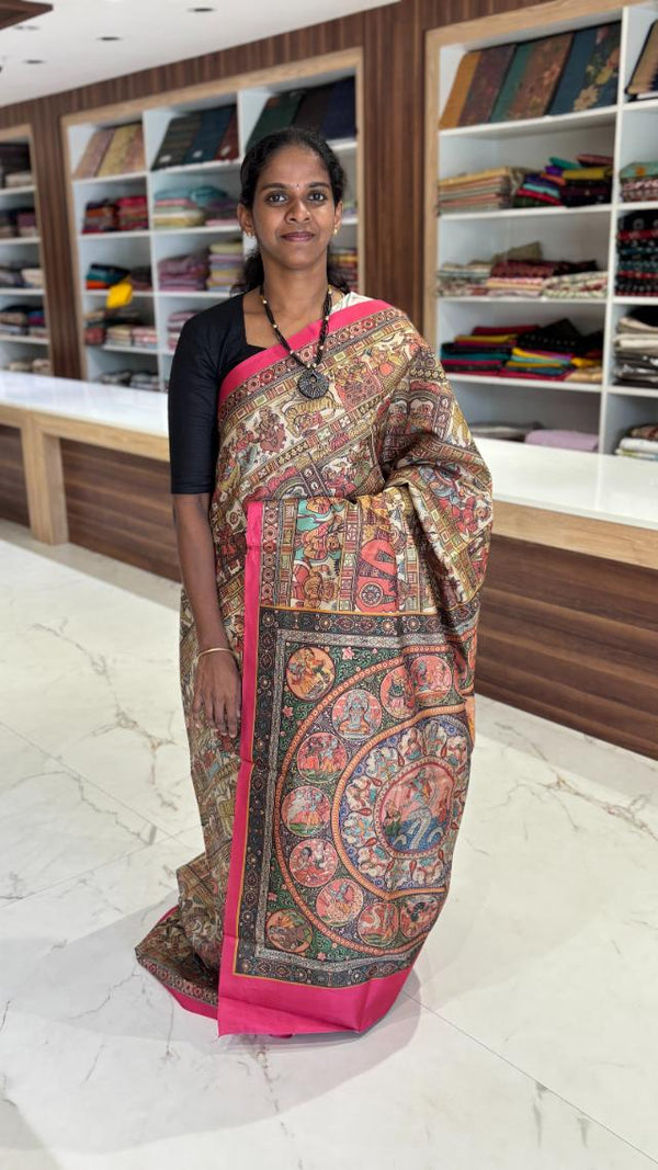 Mithila Art Printed Fancy Cotton Sarees